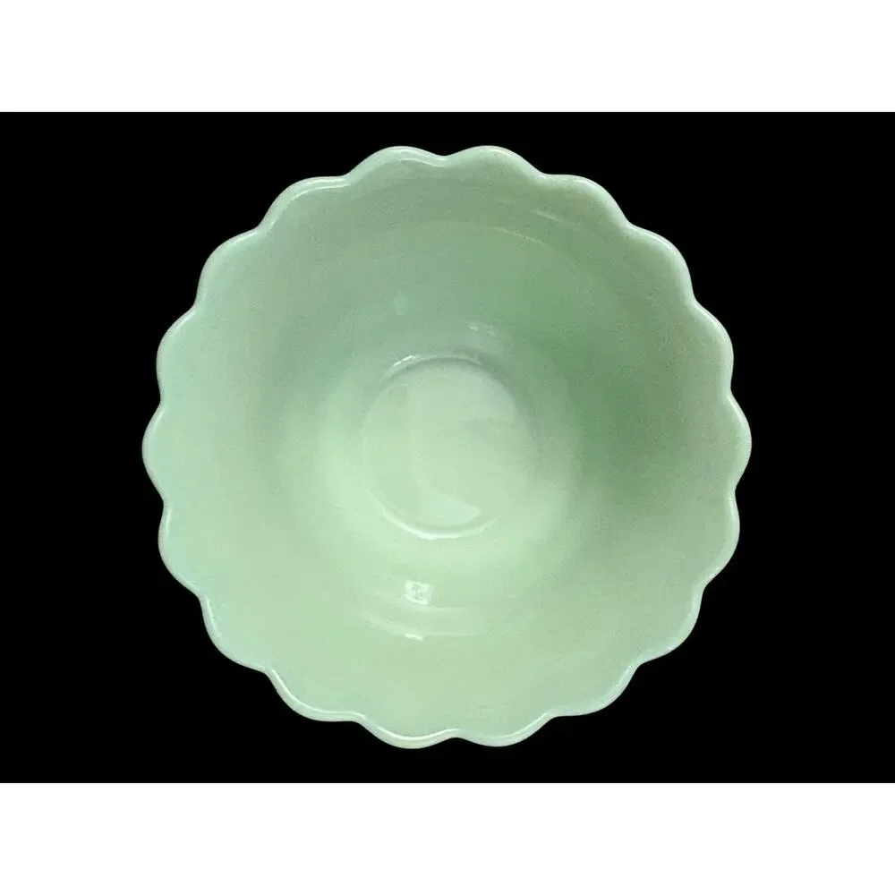 Pioneer Woman Timeless Beauty Green Jadeite Bowl Farmhouse Cottagecore 5.5”x5.5”